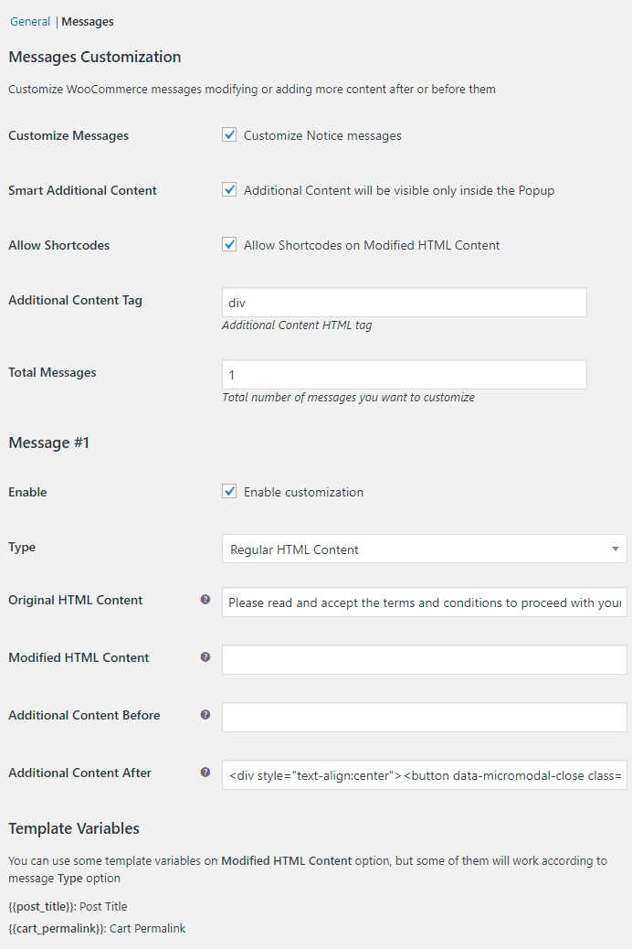 Popup Notices for WooCommerce - admin-settings-customize-messages